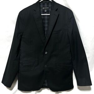 INC International Concepts Black and Gray Cotton Blend Blazer M